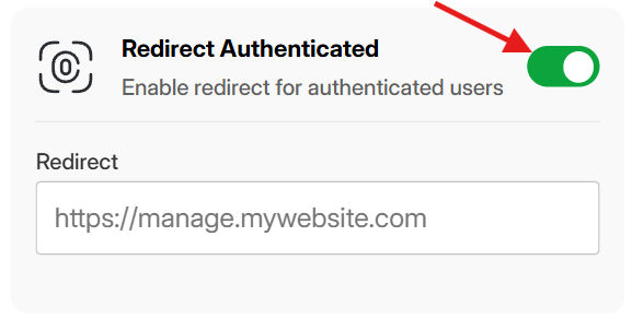 Redirect Authenticated Feature